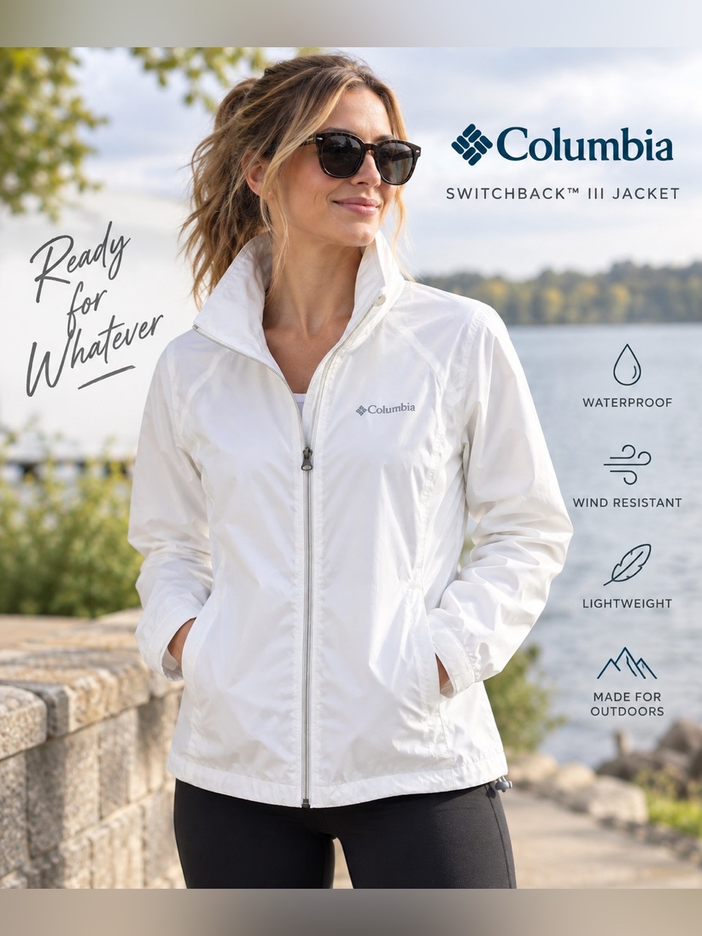 Columbia Switchback III Waterproof Shell Jacket White Women’s M NWT
